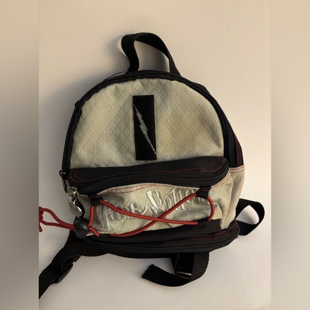 Harry Potter Vintage 2000 Hogwarts Small Mini Bag Backpack Black Gray Y2K - Picture 2 of 10